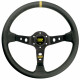 3 spoke steering wheel OMP Corsica, 350mm, leather, 95mm offset, black/yellow