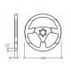 steering wheels 3 spoke steering wheel OMP RACING GP, 330mm, polyurethane, flat, black | races-shop.com