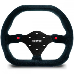 3 spoke steering wheel Sparco P310, 310mm, suede, flat, black/red