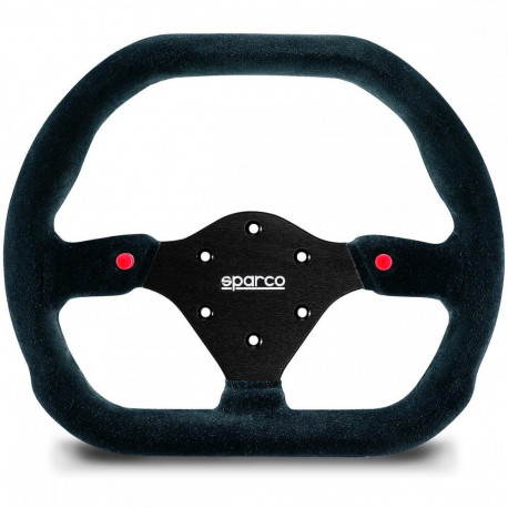 steering wheels 3 spoke steering wheel Sparco P310, 310mm, suede, flat, black/red | races-shop.com