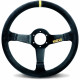 steering wheels 3 spoke steering wheel Sparco R345, 350mm, suede, 63mm offset, black/yellow | races-shop.com