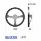 steering wheels 3 spoke steering wheel Sparco L575, 350mm, leather, 63mm offset, black/red | races-shop.com