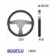 steering wheels 3 spoke steering wheel Sparco L505, 350mm, suede, flat, black | races-shop.com