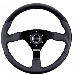 3 spoke steering wheel Sparco L505, 350mm, suede, flat, black
