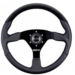 3 spokes steering wheel Sparco L505, TUV 350mm Leather/suede, Flat