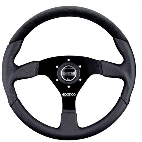 steering wheels 3 spoke steering wheel Sparco L505, 350mm, suede, flat, black | races-shop.com