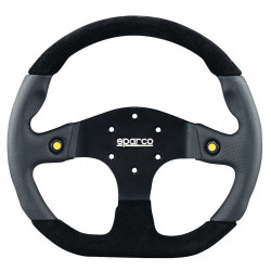 3 spoke steering wheel Sparco L999, 330mm, alcantara, flat, black/yellow/grey