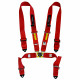 FIA 4 point safety belts RACES, red