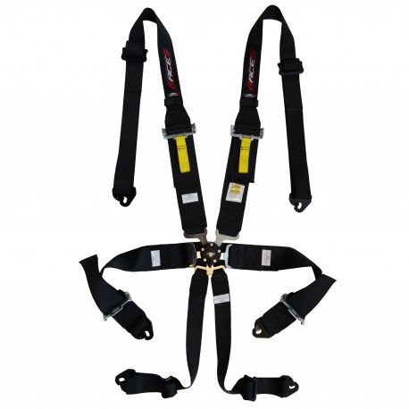 Seatbelts and accessories FIA 6 point safety belts RACES for HANS, black | races-shop.com