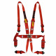 Seatbelts and accessories FIA 6 point safety belts RACES for HANS, red | races-shop.com