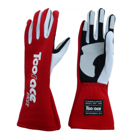Gloves RACES TRST2 gloves with FIA approval (inside stitching) RED | races-shop.com