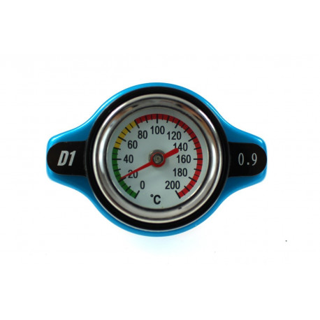 high pressure radiator caps Radiator cap D1spec 0,9BAR 15mm with thermometer | races-shop.com