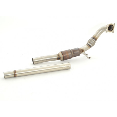 Octavia 76mm Stainless steel downpipe with sport kat. (200CPSI) - ECE approval (981425AG-X3-DPKAHJS) | races-shop.com