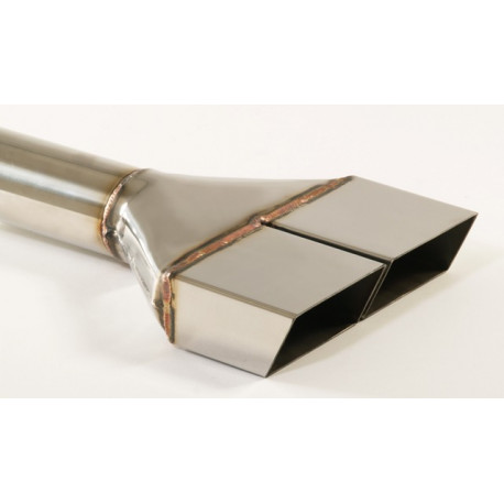 Oval with two outputs Exhaust tip 2x50x100 eckig (sharp edge) | races-shop.com