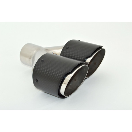 Oval with two outputs Exhaust tip Carbon 2x100mm (right) | races-shop.com