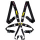 Seatbelts and accessories FIA 6 point safety belts RACES, black | races-shop.com
