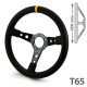 steering wheels Steering wheel RRS SIMILI, 350mm, ECO leather, 65mm deep dish | races-shop.com