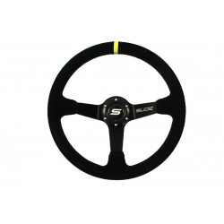 3 spoke steering wheel Slide, 350mm, suede, 90mm offset, black/yellow