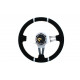 steering wheels 3 spoke steering wheel Slide, 350mm, suede, 90mm offset, black/silver | races-shop.com