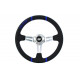 steering wheels Steering wheel SLIDE 4, 350mm, suede, 90mm deep dish | races-shop.com