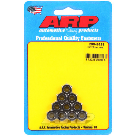 ARP Bolts ARP nuts (hex head), 1/4-28, 10 pcs, V1 | races-shop.com