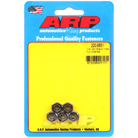 ARP Bolts ARP nuts (hex head, black oxide), 1/4-28, 5 pcs | races-shop.com