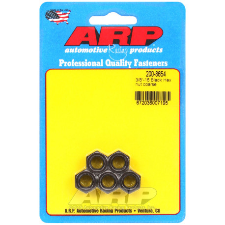 ARP Bolts ARP nuts (hex head, black oxide), 3/8-16, 5 pcs | races-shop.com