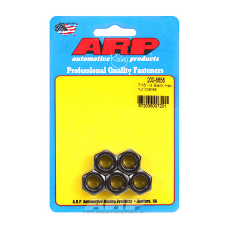 ARP Bolts "7/16""-14 black coarse hex nut kit" (5pcs) | races-shop.com