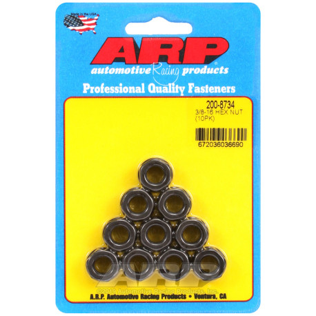 ARP Bolts ARP nuts (hex head, black oxide), 3/8-16, 10 pcs | races-shop.com