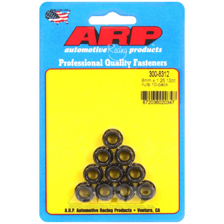 ARP Bolts ARP nuts (12-point), M8×1.25, 10 pcs | races-shop.com