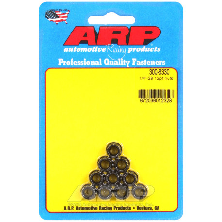 ARP Bolts ARP nuts (12-point), 1/4-28, 10 pcs | races-shop.com