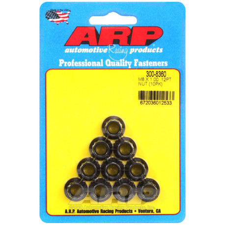 ARP Bolts ARP nuts (12-point), M8×1.00, 10 pcs | races-shop.com