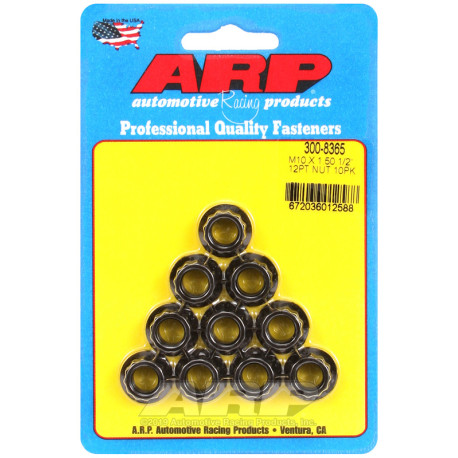 ARP Bolts ARP nuts (12-point), M10×1.50, 10 pcs | races-shop.com