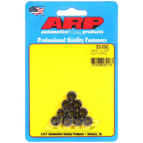 ARP Bolts ARP nuts (12-point), M6×1.00, 10 pcs | races-shop.com