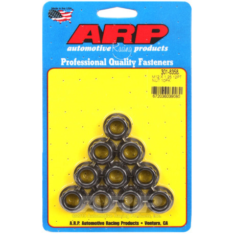 ARP Bolts ARP nuts (12-point, Pack), M12×1.25, 10 pcs, V2 | races-shop.com