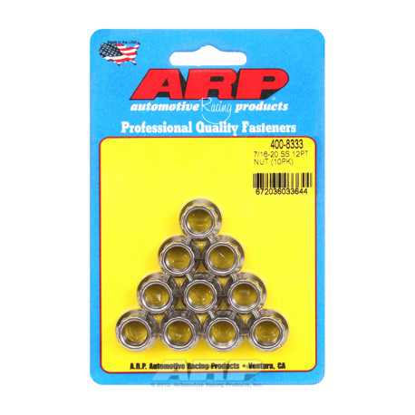 ARP Bolts "7/16""-20 SS 12pt nut kit" (10pcs) | races-shop.com