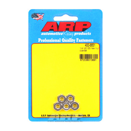 ARP Bolts "1/4""-20 SS coarse hex nut kit" (5pcs) | races-shop.com