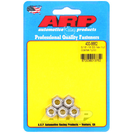 ARP Bolts ARP nuts (stainless, hex head, self-locking), 5/16-18, 5 pcs | races-shop.com