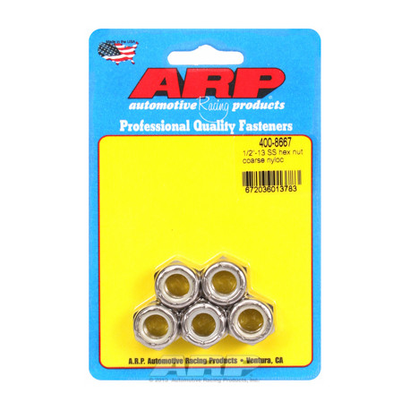 ARP Bolts "1/2""-13 SS coarse nyloc hex nut kit" (5pcs) | races-shop.com
