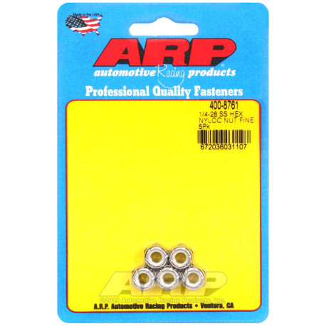 ARP Bolts ARP nuts (stainless, hex head, self-locking), 1/4-28, 5 pcs | races-shop.com