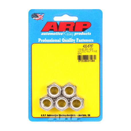 ARP Bolts "1/2""-20 SS fine nyloc hex nut kit" (5pcs) | races-shop.com