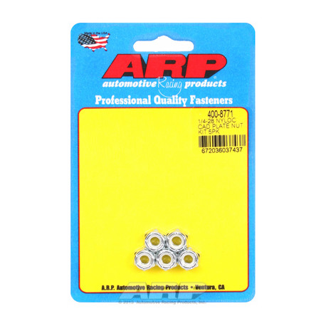 ARP Bolts "1/4""-28 nyloc cad plate nut kit" (5pcs) | races-shop.com