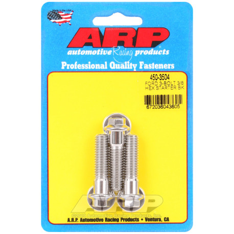 ARP Bolts ARP starter bolt kit for Ford 3 (stainless, hex head), 3/8 | races-shop.com