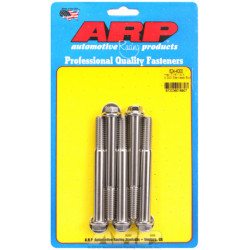 "7/16""-14 X 4.000 hex 1/2 wrenching SS bolts" (5pcs)