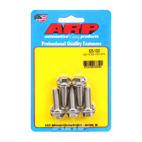 ARP Bolts "3/8""-16 x 1.000 hex 7/16 wrenching SS bolts" (5pcs) | races-shop.com