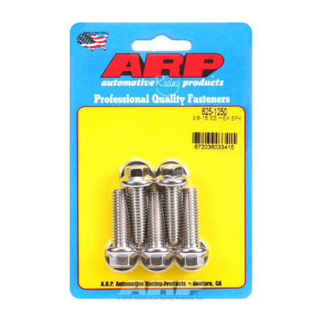 ARP Bolts "3/8""-16 x 1.250 hex 7/16 wrenching SS bolts" (5pcs) | races-shop.com