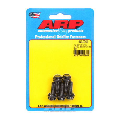 ARP Bolts "1/4""-20 x 0.750 12pt black oxide bolts" (5pcs) | races-shop.com