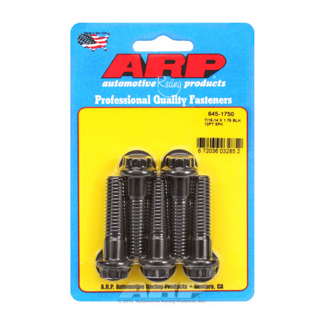 ARP Bolts "7/16""-14 X 1.750 12pt 1/2 wrenching black oxide bolts"5pcs | races-shop.com