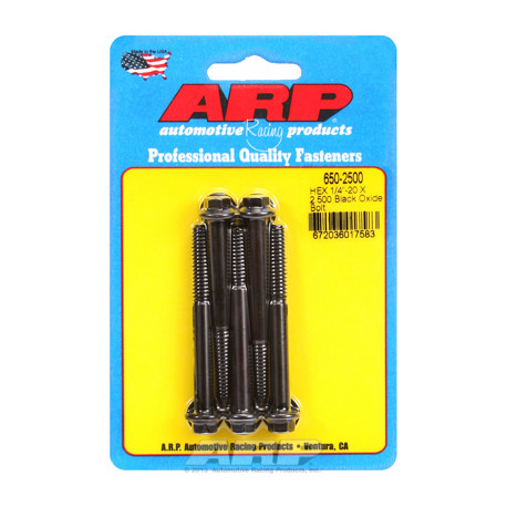 ARP Bolts "1/4""-20 X 2.500 hex black oxide bolts" (5pcs) | races-shop.com