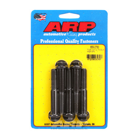 ARP Bolts "7/16""-14 X 2.750 hex 1/2 wrenching black oxide bolts" 5pcs | races-shop.com
